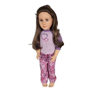 My Twinn 24" Doll 2002 Wearing PJs Poseable Long Dark Brown Hair Blue Eyes
